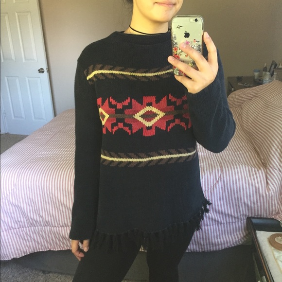 Vintage Aztec Style Knit Sweater - Picture 2 of 7